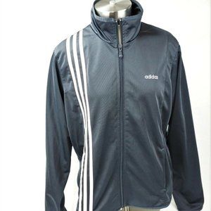 Adidas Lg Track Jacket Black 3 Pink Stripes Tricot